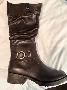 Baretraps Onika Black Wide Calf Knee-High Boots – Size 6.5
